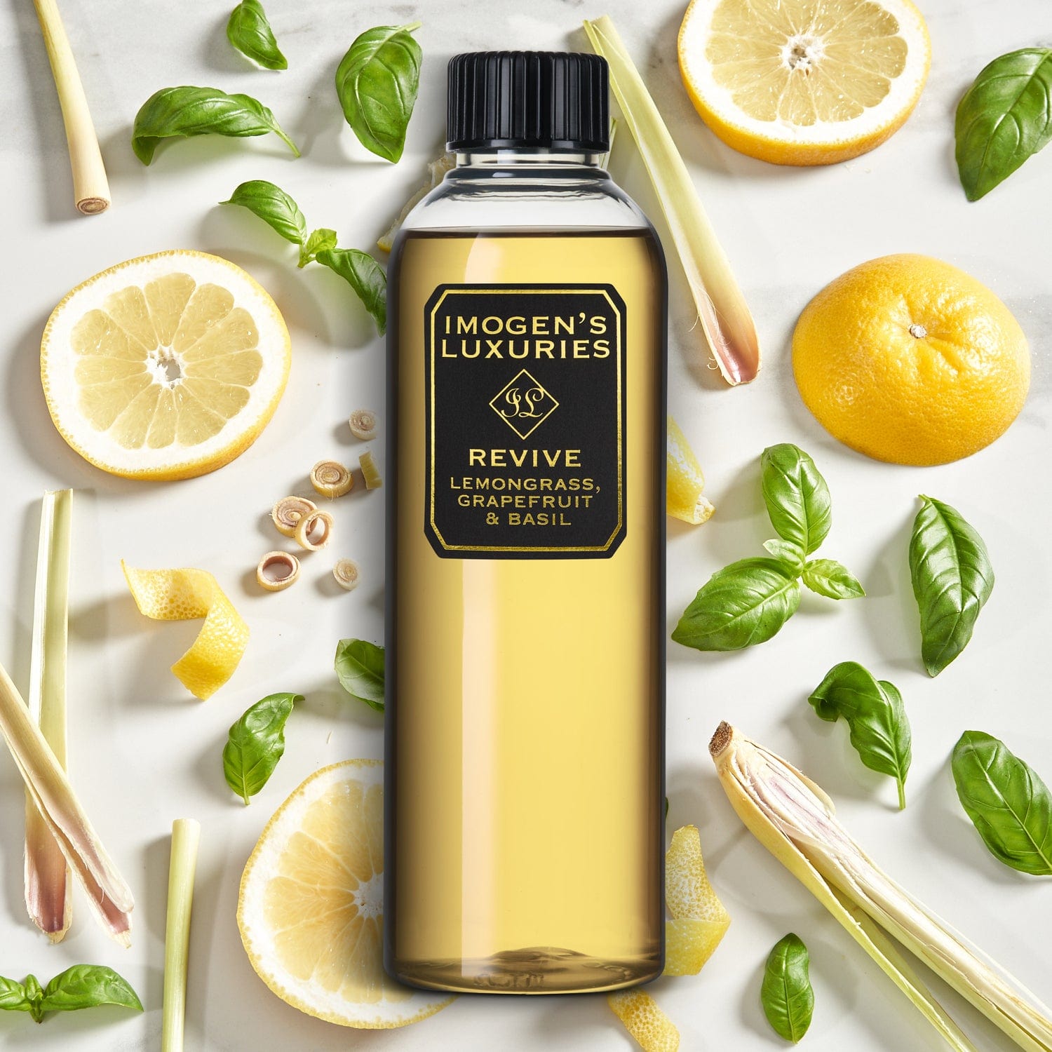 200ml Revive Reed Diffuser Refill: Lemongrass, Grapefruit & Basil