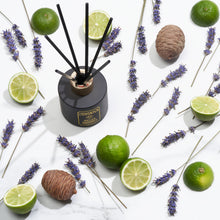 Relax black reed diffuser is highly scented with Lavender, Bergamot & Cedar essential oils. Naturally calming and great to help you sleep well. Handmade by Imogen's Luxuries, Berkshire.