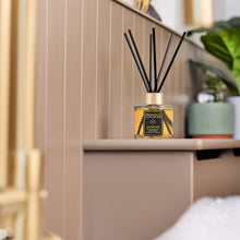 Our Unwind 100 ml Reed diffuser is scented with Patchouli, Cedar & Eucalyptus essential oils. Natural, vegan and cruelty free. Great to keep your bathroom scented with this woody masculine blend