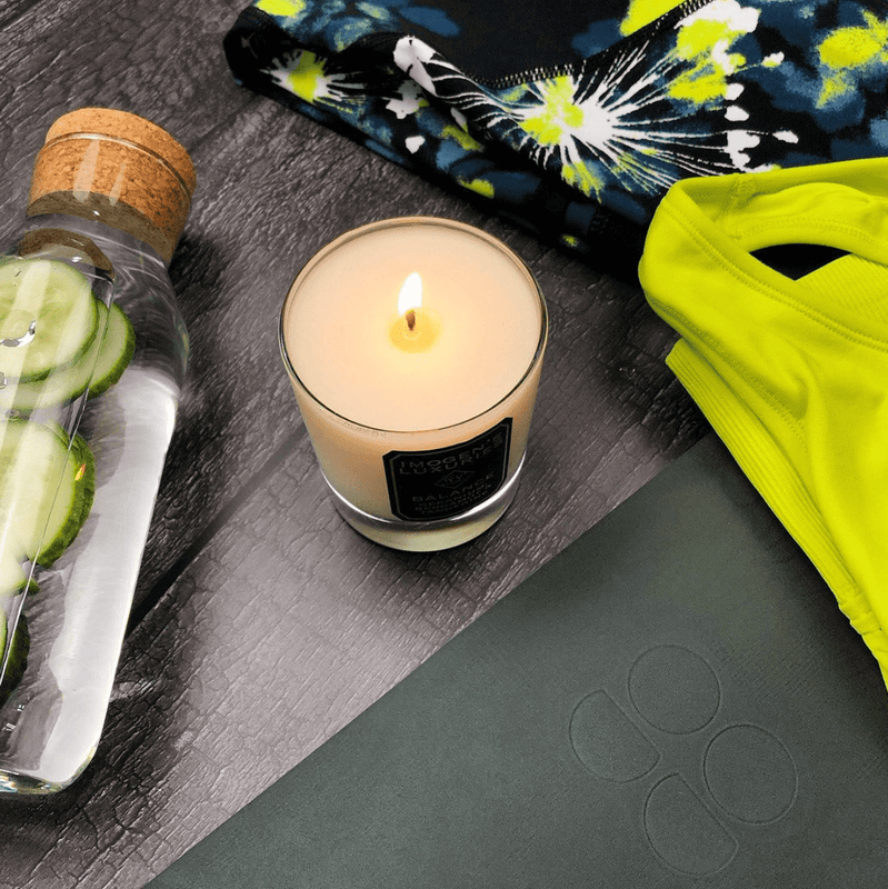 Burn our Unwind 1 wick candle and create a sense of zen. Burning releases the pure Patchouli, Cedar and Eucalyptus Essential Oils. Handmade with natural wax by Imogen's Luxuries, Berkshire. UK