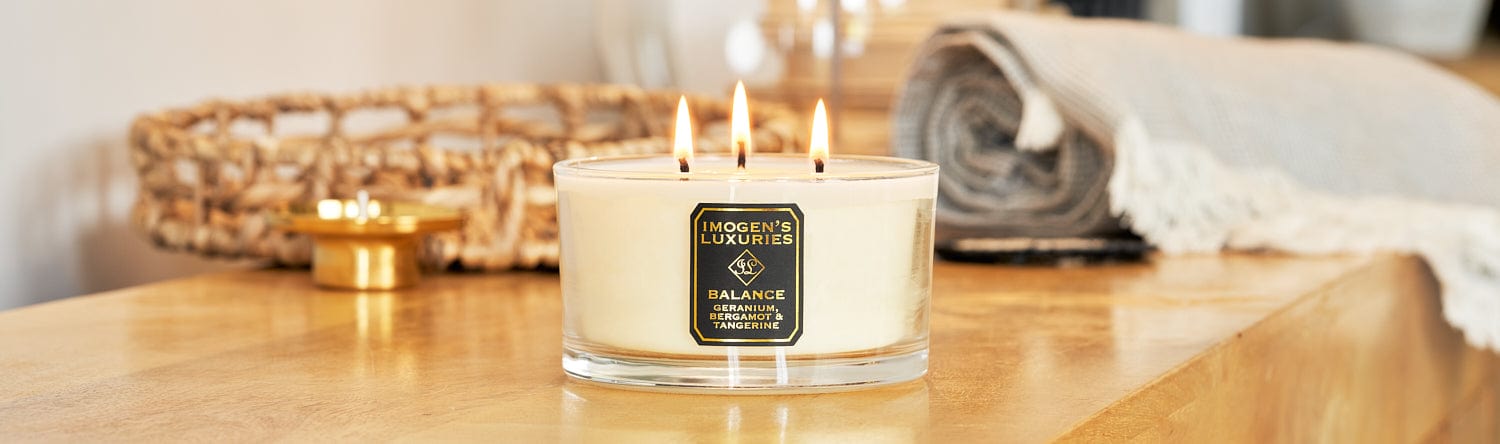 Our 3 wick scented candles are handmade by Imogen in Berkshire, England. Featuring natural wax and pure essential oils each scent will bring something extra to your home. Vegan, natural and cruelty free.  500g wax weight £35.00 free shipping.