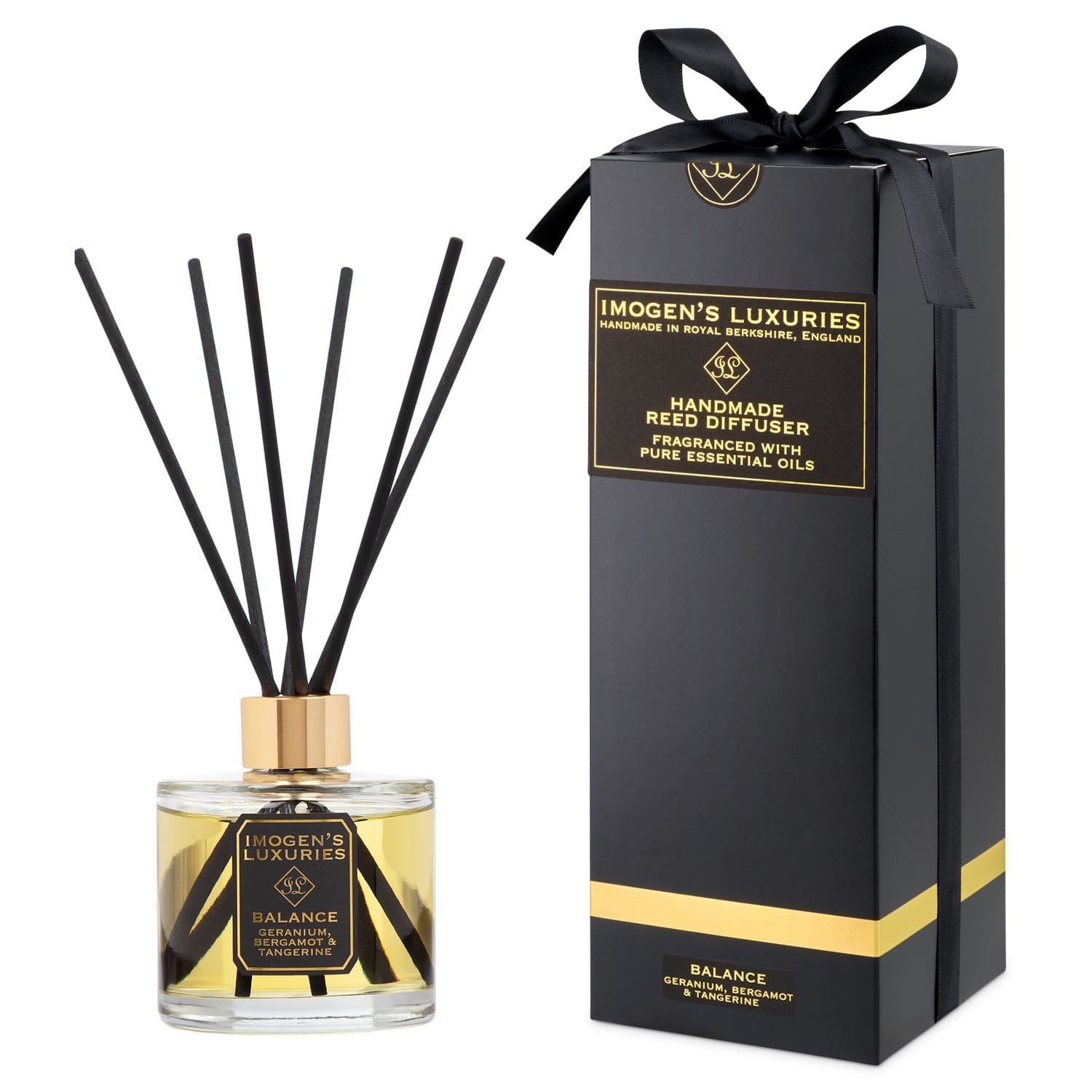 Balance Reed Diffuser: Geranium, Bergamot & Tangerine Essential Oils ...