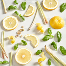 The ingredients in our best selling scent Revive are Lemongrass, Grapefruit & Basil essential oils. Fresh, crisp, citrus and zingy Revive is also great for bathrooms and kitchens to keep them freshly scented