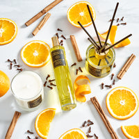 Christmas is a wonderfully festive and natural scent. Juicy sweet Orange combines with the warm spices of Cinnamon, Clove and Ginger essential oils.  Available in reed diffusers, candles and room sprays. Handmade by Imogen's Luxuries, Berkshire, England