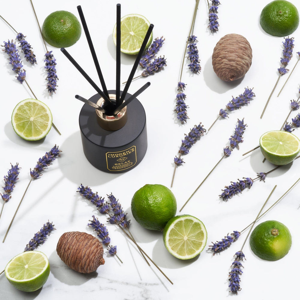 Relax Black Reed Diffuser | Lavender, Bergamot & Cedar Essential Oils