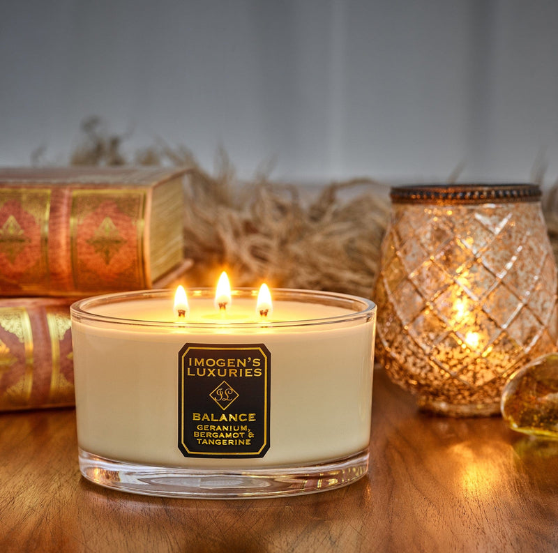 Balance 3 Wick Candle: Geranium, Bergamot & Tangerine