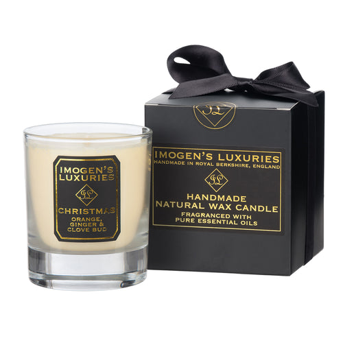  Christmas Candle is generously scented with Orange, Cinnamon, Clove & Ginger Essential Oils. 135g natural wax, 25 hour burn time and totally paraffin free. £12.75 Imogen's Luxuries - Handmade by Imogen in Berkshire, England.