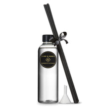 Lime Basil Reed Diffuser refill set is a large 200ml bottle with 6 thick black reeds. Scented with a luxurious citrus and musk fragrance, it's an environmentally friendly and cost effective way to make your diffuser last longer. Vegan, cruelty free and handmade in Berkshire by Imogen's Luxuries