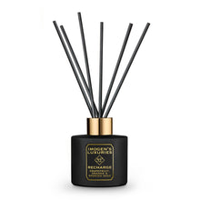 Recharge black reed diffuser is presented in our beautiful matte black bottle with a stunning gold collar, thick black reeds and with our signature black and gold label.  Scented with our uplifting and citrus blend of Grapefruit, Orange and Spanish Sage essential oils. Handmade in Berkshire with all natural ingredients. No unwanted extra packaging, same great product includes reeds. 100ml £18.00