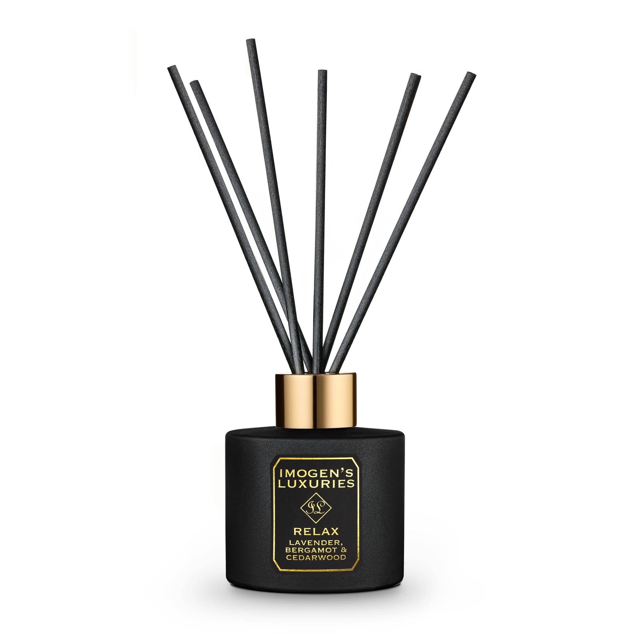 Relax Black Reed Diffuser | Lavender, Bergamot & Cedar Essential Oils ...